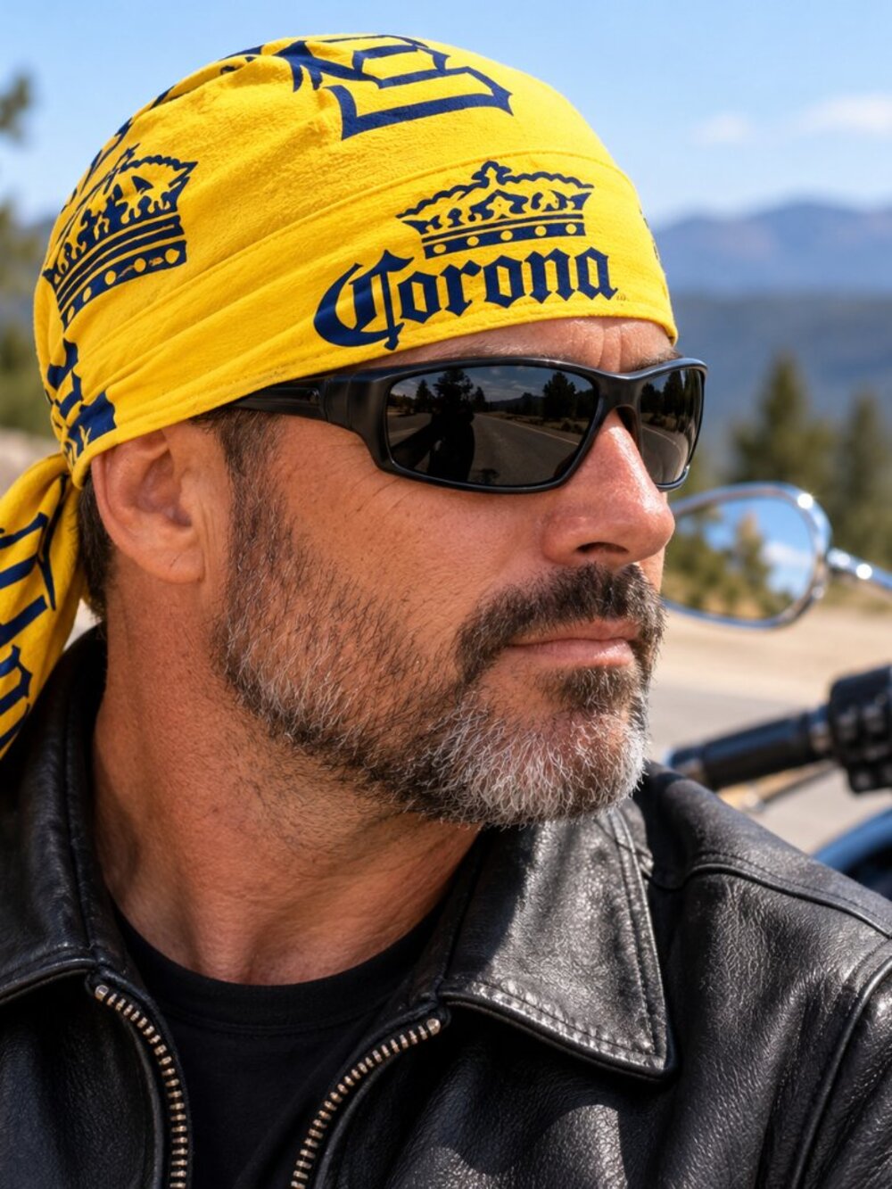 🍺 Corona Extra Yellow & Blue Skull Cap
